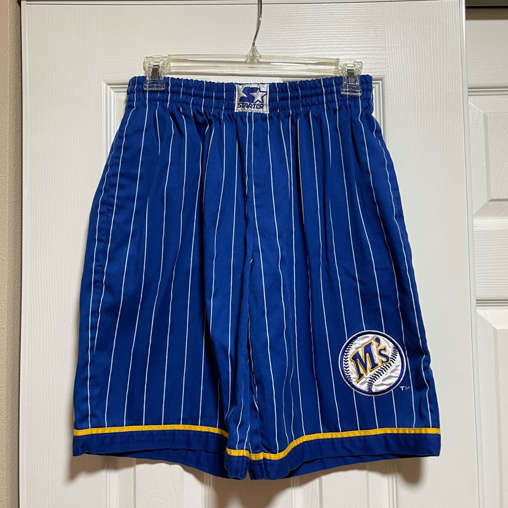 Vintage Starter Seattle Mariners Blue Striped Shorts - Men’s Size Medium